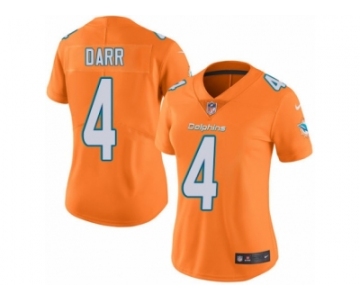 Women's Nike Miami Dolphins #4 Matt Darr Limited Orange Rush NFL Jersey