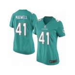 Women's Nike Miami Dolphins #41 Byron Maxwell Game Aqua Green Team Color NFL Jersey