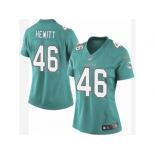 Women's Nike Miami Dolphins #46 Neville Hewitt Limited Aqua Green Team Color NFL Jersey