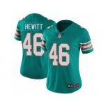 Women's Nike Miami Dolphins #46 Neville Hewitt Vapor Untouchable Limited Aqua Green Alternate NFL Jersey