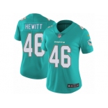 Women's Nike Miami Dolphins #46 Neville Hewitt Vapor Untouchable Limited Aqua Green Team Color NFL Jersey