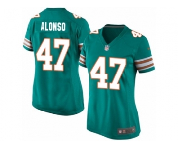 Women's Nike Miami Dolphins #47 Kiko Alonso Game Aqua Green Alternate NFL Jersey