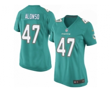 Women's Nike Miami Dolphins #47 Kiko Alonso Game Aqua Green Team Color NFL Jersey