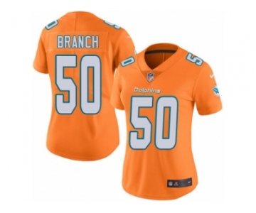 Women's Nike Miami Dolphins #50 Andre Branch Limited Orange Rush NFL Jersey