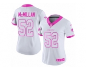 Women's Nike Miami Dolphins #52 Raekwon McMillan Limited White Pink Rush Fashion NFL Jersey