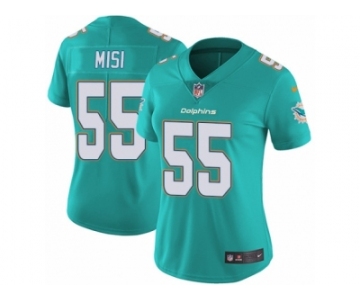 Women's Nike Miami Dolphins #55 Koa Misi Vapor Untouchable Limited Aqua Green Team Color NFL Jersey