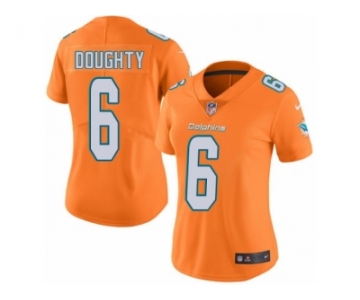 Women's Nike Miami Dolphins #6 Brandon Doughty Limited Orange Rush NFL Jersey