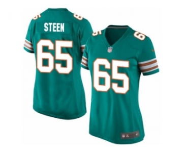 Women's Nike Miami Dolphins #65 Anthony Steen Limited Aqua Green Alternate NFL Jersey