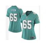 Women's Nike Miami Dolphins #65 Anthony Steen Limited Aqua Green Team Color NFL Jersey