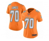 Women's Nike Miami Dolphins #70 Ja'Wuan James Limited Orange Rush NFL Jersey