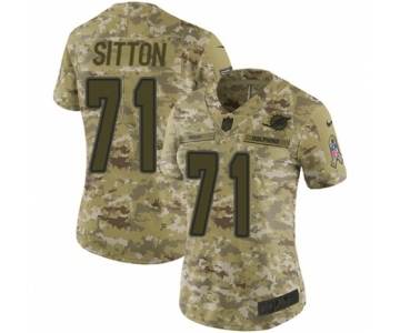 Women's Nike Miami Dolphins #71 Josh Sitton Limited Camo 2018 Salute to Service NFL Jersey