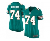 Women's Nike Miami Dolphins #74 Jermon Bushrod Game Aqua Green Alternate NFL Jersey