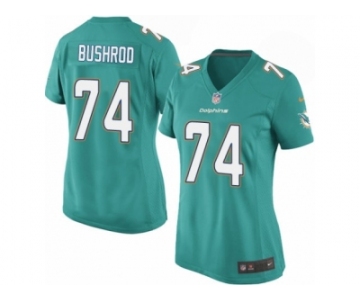 Women's Nike Miami Dolphins #74 Jermon Bushrod Game Aqua Green Team Color NFL Jersey