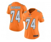 Women's Nike Miami Dolphins #74 Jermon Bushrod Limited Orange Rush NFL Jersey