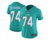 Women's Nike Miami Dolphins #74 Jermon Bushrod Vapor Untouchable Limited Aqua Green Team Color NFL Jersey