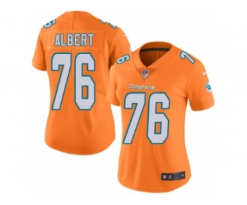 Women's Nike Miami Dolphins #76 Branden Albert Limited Orange Rush NFL Jersey