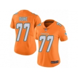 Women's Nike Miami Dolphins #77 Adam Joseph Duhe Limited Orange Rush NFL Jersey