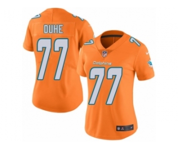 Women's Nike Miami Dolphins #77 Adam Joseph Duhe Limited Orange Rush NFL Jersey