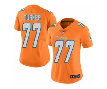 Women's Nike Miami Dolphins #77 Billy Turner Limited Orange Rush NFL Jersey