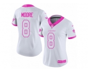 Women's Nike Miami Dolphins #8 Matt Moore Limited White-Pink Rush Fashion NFL Jersey