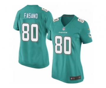 Women's Nike Miami Dolphins #80 Anthony Fasano Game Aqua Green Team Color NFL Jersey