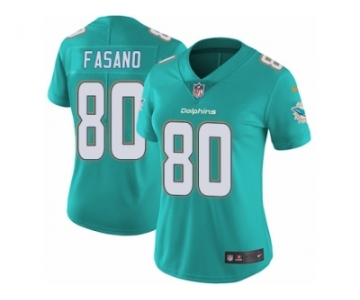 Women's Nike Miami Dolphins #80 Anthony Fasano Vapor Untouchable Limited Aqua Green Team Color NFL Jersey