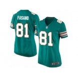 Women's Nike Miami Dolphins #81 Anthony Fasano Limited Aqua Green Alternate NFL Jersey