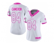 Women's Nike Miami Dolphins #84 Jordan Cameron White Pink Stitched NFL Limited Rush Fashion Jersey