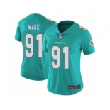 Women's Nike Miami Dolphins #91 Cameron Wake Vapor Untouchable Limited Aqua Green Team Color NFL Jersey