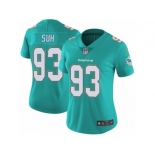 Women's Nike Miami Dolphins #93 Ndamukong Suh Vapor Untouchable Limited Aqua Green Team Color NFL Jersey