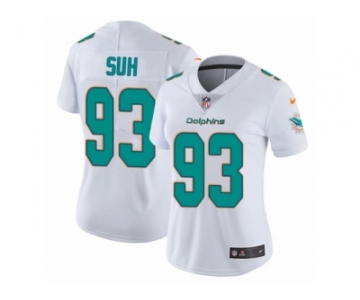 Women's Nike Miami Dolphins #93 Ndamukong Suh Vapor Untouchable Limited White NFL Jersey