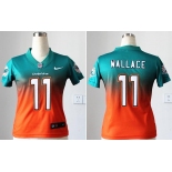 nike women nfl jerseys miami dolphins #11 wallace green-orange[nike drift fashion][second version]