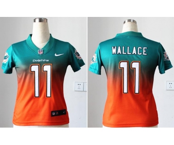 nike women nfl jerseys miami dolphins #11 wallace green-orange[nike drift fashion][second version]