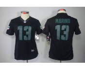 nike women nfl jerseys miami dolphins #13 dan marino black[nike impact limited]