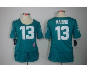 nike women nfl jerseys miami dolphins #13 dan marino green[breast cancer awareness]