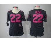 nike women nfl jerseys miami dolphins #22 bush dk.grey[breast cancer awareness]