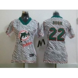 nike women nfl jerseys miami dolphins #22 bush [fem fan zebra]