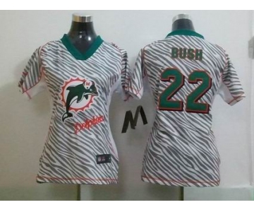 nike women nfl jerseys miami dolphins #22 bush [fem fan zebra]