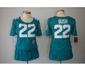 nike women nfl jerseys miami dolphins #22 bush green[breast cancer awareness]