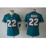 nike women nfl jerseys miami dolphins #22 bush green[nike limited]