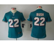 nike women nfl jerseys miami dolphins #22 bush green[nike limited]