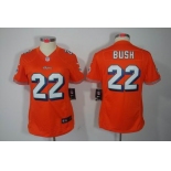 nike women nfl jerseys miami dolphins #22 bush orange[nike limited]