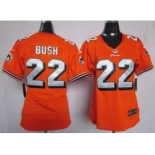 nike women nfl jerseys miami dolphins #22 bush orange[nike]