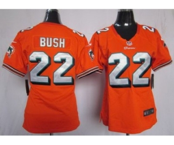 nike women nfl jerseys miami dolphins #22 bush orange[nike]