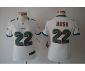 nike women nfl jerseys miami dolphins #22 bush white[nike limited]