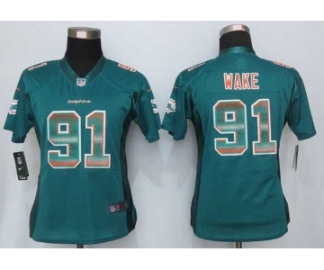 nike women nfl jerseys miami dolphins #91 wake green[Strobe Limited]