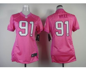 nike women nfl jerseys miami dolphins #91 wake pink[2012 nike love]