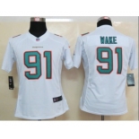 nike women nfl jerseys miami dolphins #91 wake white[new nike limited]