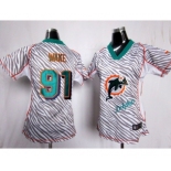 nike women nfl jerseys miami dolphins #91 wake[fem fan zebra]