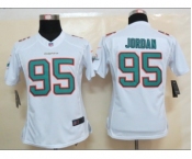 nike women nfl jerseys miami dolphins #95 jordan white[nike limited]